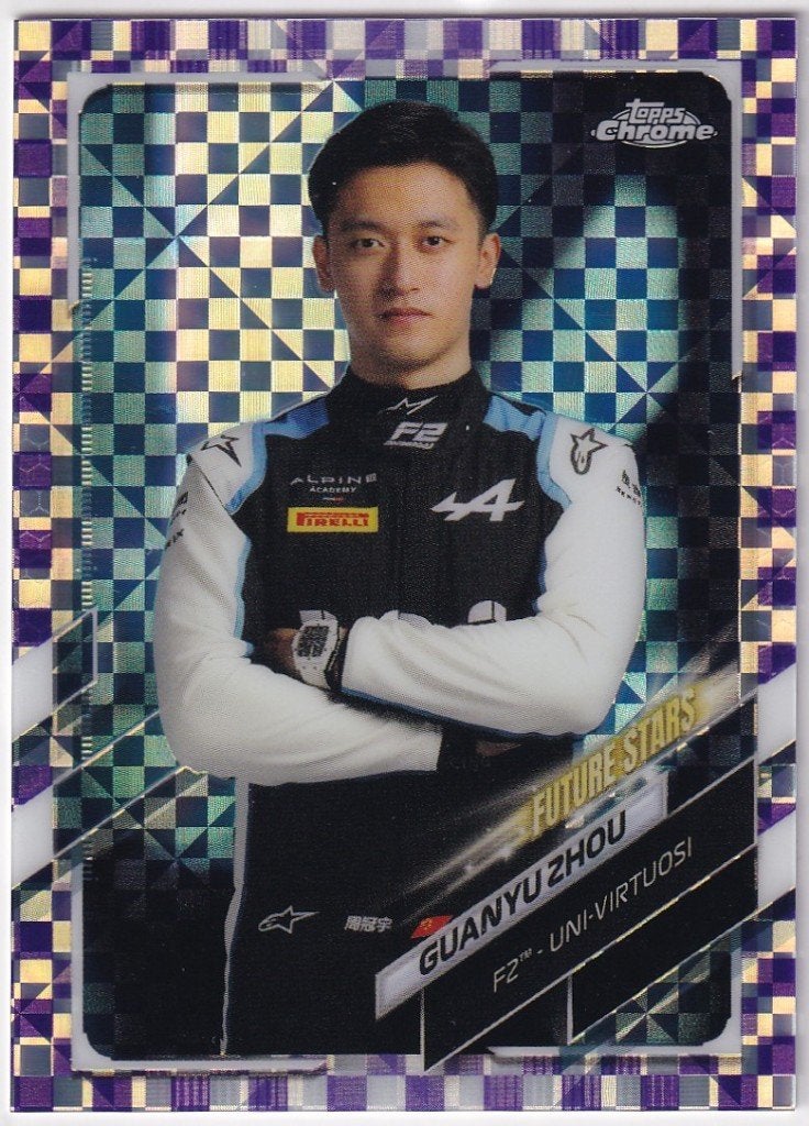 Zhou Guanyu Purple Checker Refractor #61 /199, Verzenden, Nieuw, Formule 1
