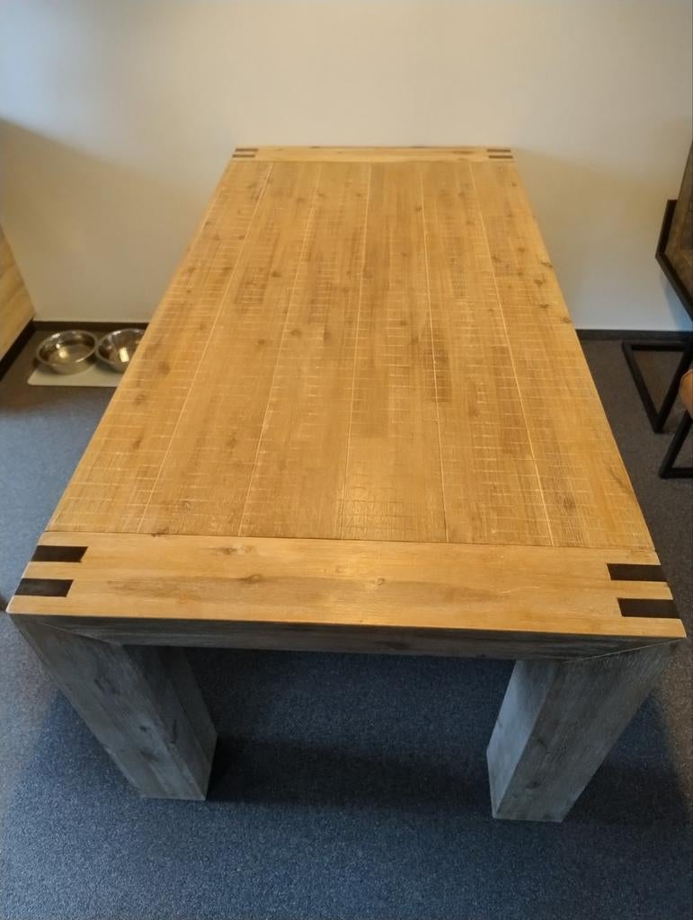 Eikenhouten eetkamertafel, Huis en Inrichting, Tafels | Eettafels, Ophalen, Gebruikt, 200 cm of meer, 50 tot 100 cm