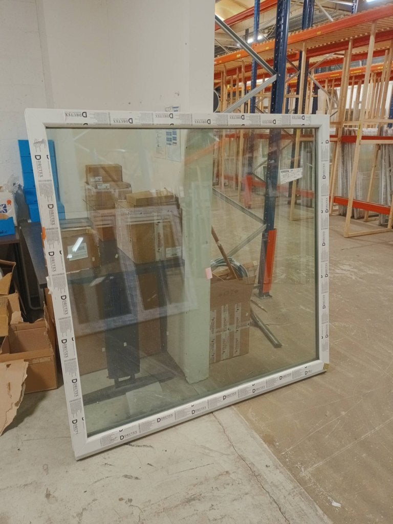 Kunststof Vast kozijn  b162,7 x h157 cm Wit  -799-, Niet ingevuld, Kunststof, Raamkozijn, Niet ingevuld