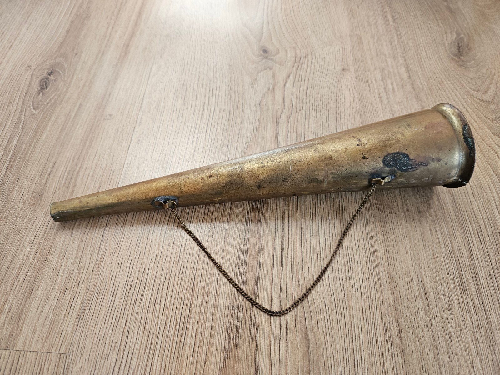 Vintage Koperen/Messing Misthoorn – Antieke Scheepshoorn, Ophalen of Verzenden, Gebruikt