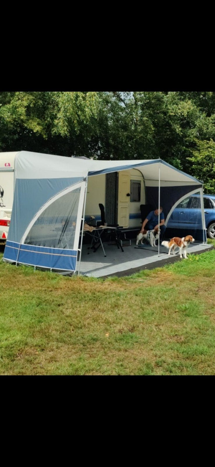Luifel Tourist maat 13 (950-975 cm) met aluminium stokken, Caravans en Kamperen, Ophalen, Gebruikt