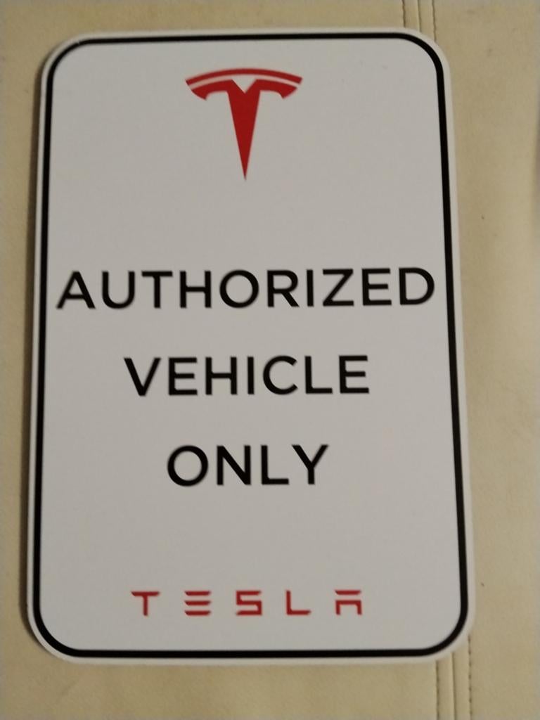 Tesla Authorized Vehicle Only bord, Ophalen of Verzenden, Nieuw