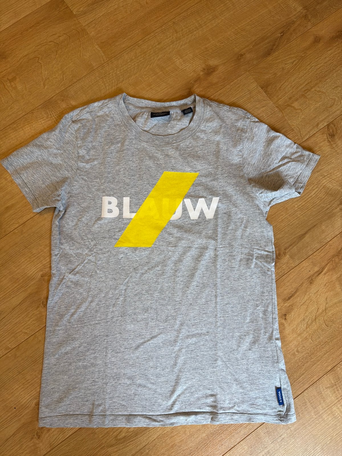 Scotch & Soda T-shirt 'BLAUW' - Maat 14 (M), Kleding | Heren, T-shirts, Ophalen of Verzenden, Zo goed als nieuw, Maat 48/50 (M)