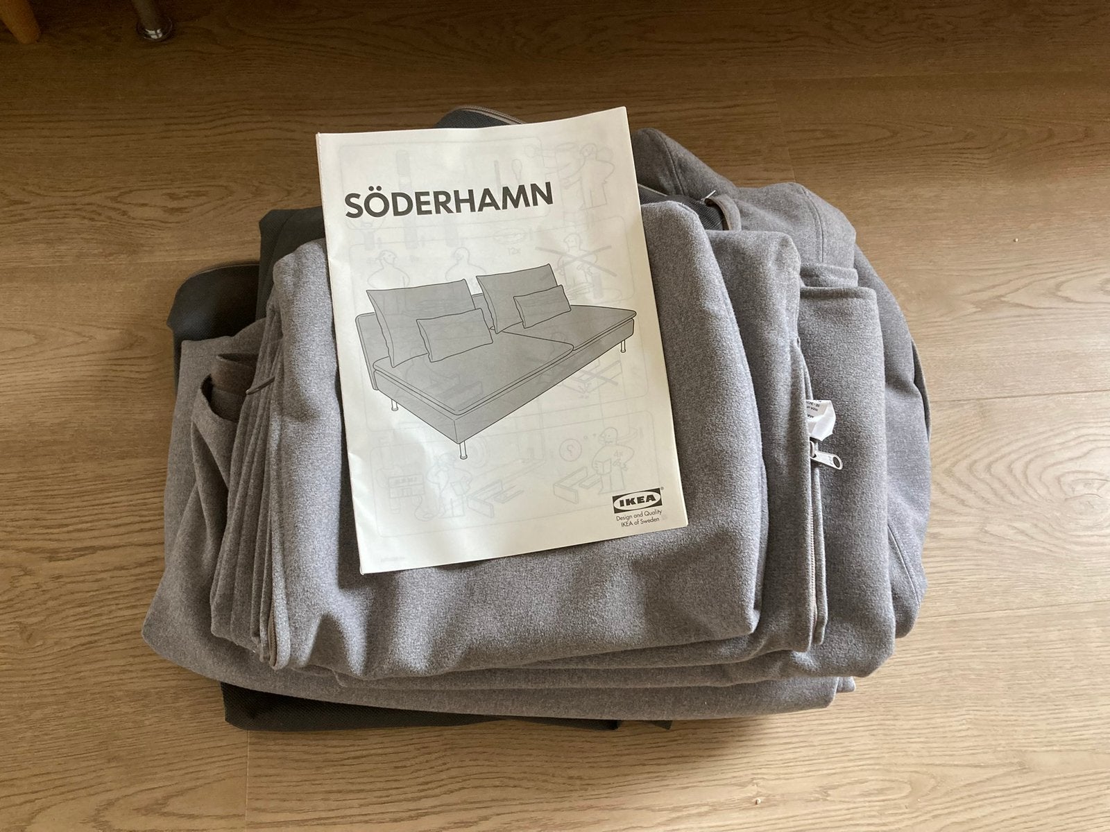 Hoes IKEA SÖDERHAMN bank Tonerud grijs, Ophalen, Zo goed als nieuw