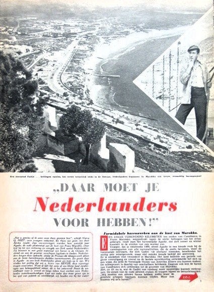 Artikel over havenwerken 1953 Agadir haven bouwen, Verzamelen, Ophalen of Verzenden, 1940 tot 1960, Tijdschrift
