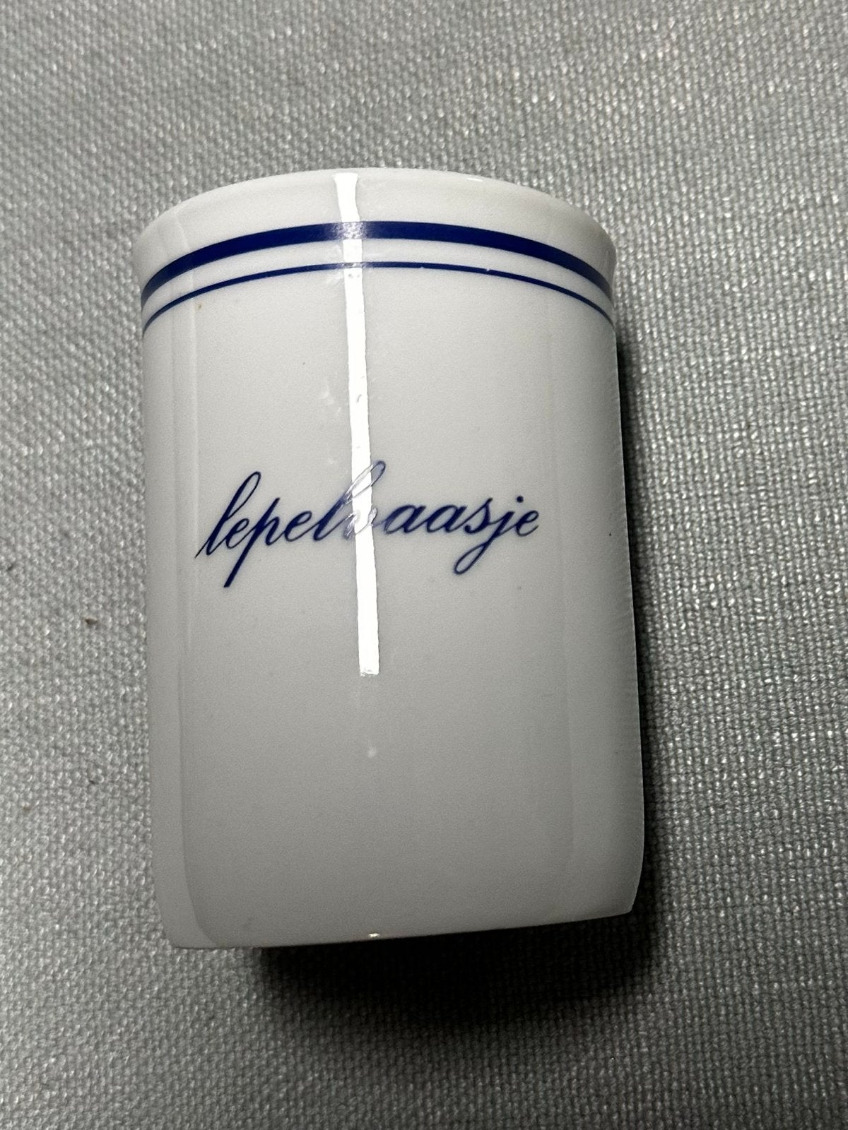 Lepelvaasje wit/blauw - Ebersberg West-Germany, Antiek en Kunst, Ophalen of Verzenden