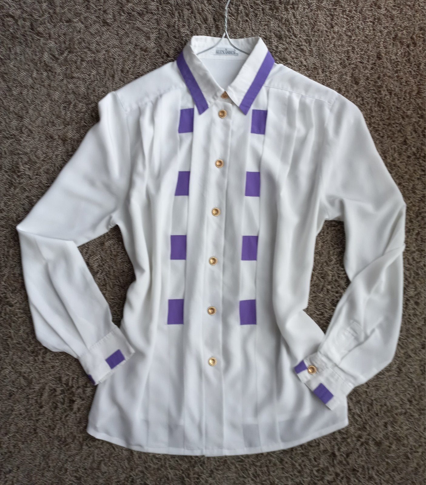 Witte blouse met paarse accenten, maat 38/40, Maat 38/40 (M), ALEXANDER, Wit, Ophalen of Verzenden