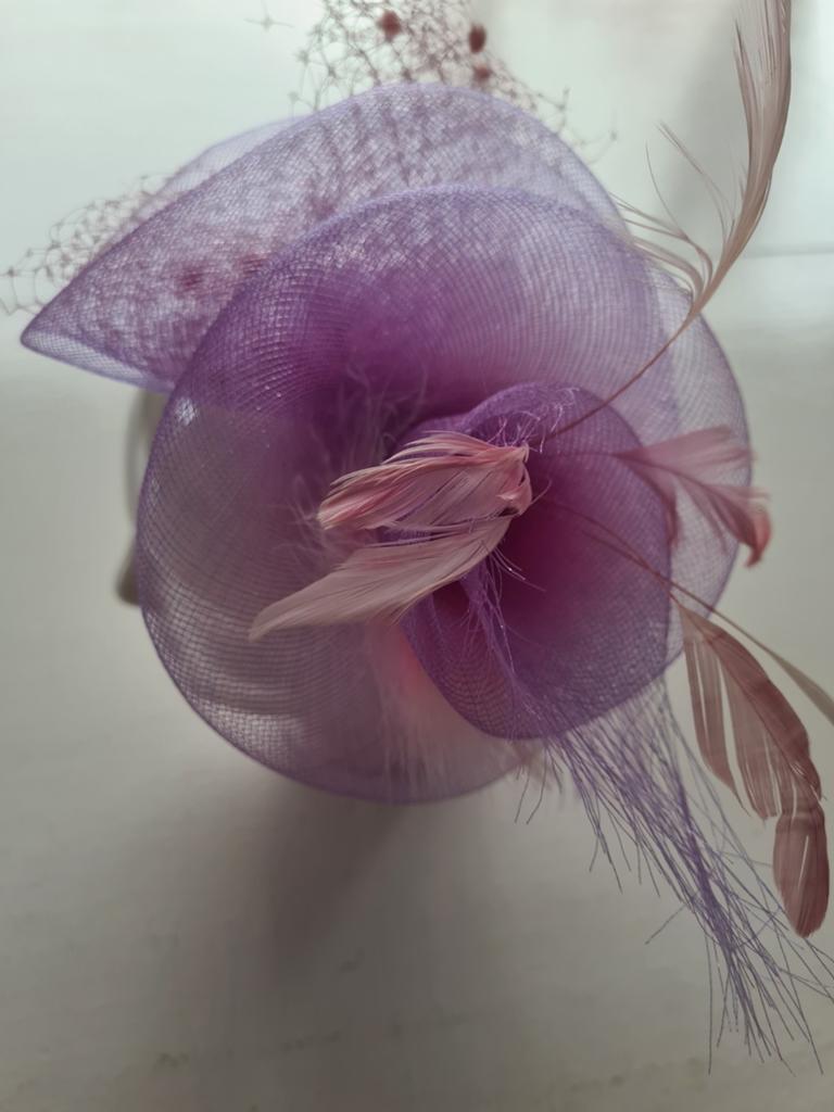 Paarse fascinator van crinoline met veren, Kleding | Dames, Hoeden en Petten, Ophalen, Zo goed als nieuw, One size fits all, Hoed