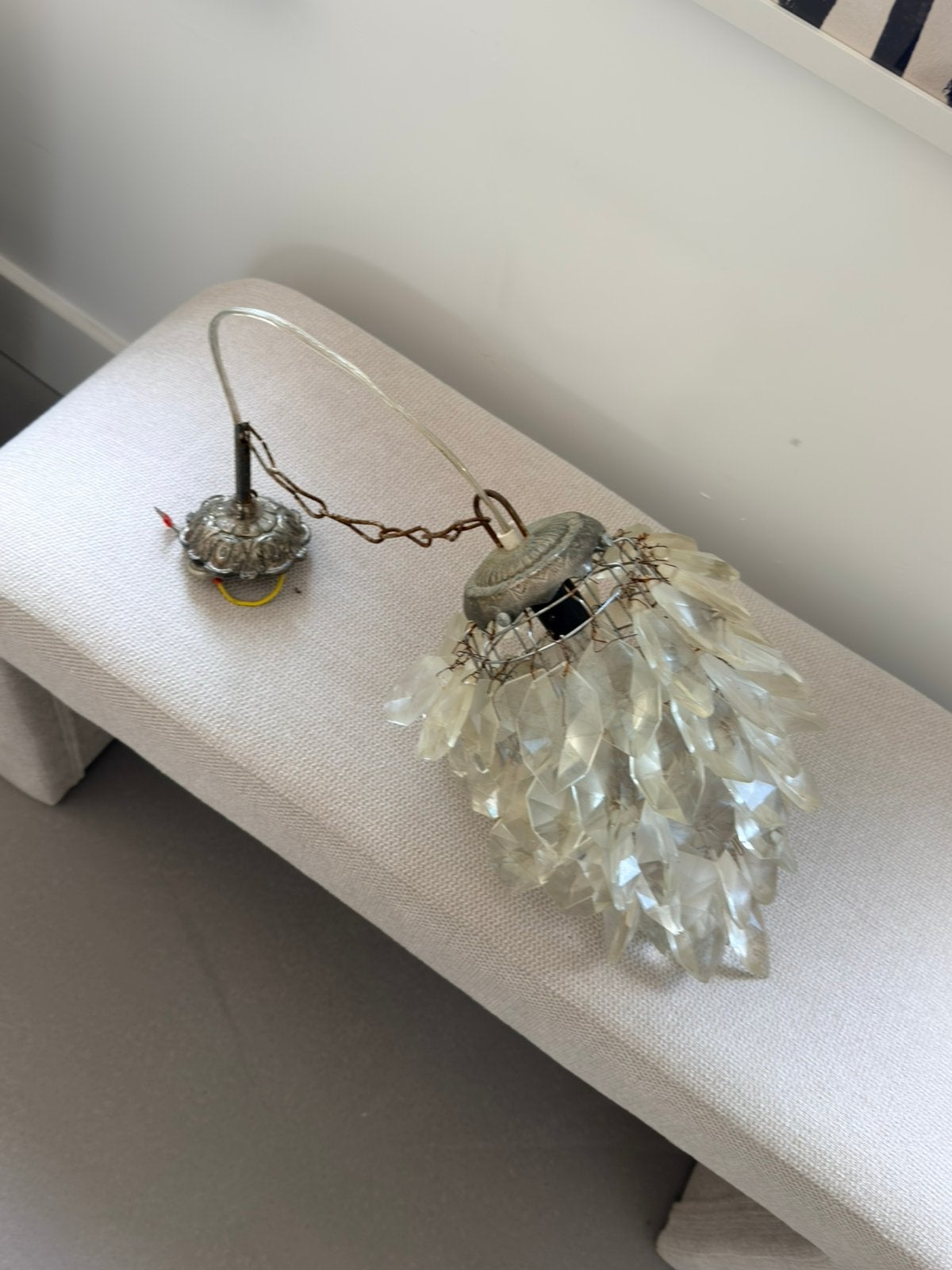Vintage kristallen druiventros lamp, Antiek en Kunst, Ophalen
