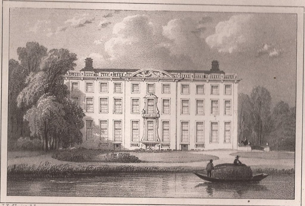 Het Huis ter Meer in Maarssen Utrecht 1846 litho, Antiek en Kunst, 1800 - 1899, Architectuur, Ophalen of Verzenden, Blanco verso