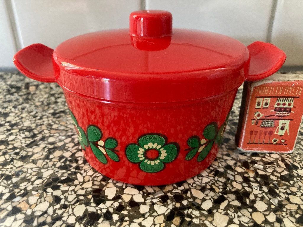 Emsa rood klein plastic schaaltje vintage jaren 70 seventies, Kunststof, Overige merken, Vintage, Ophalen of Verzenden