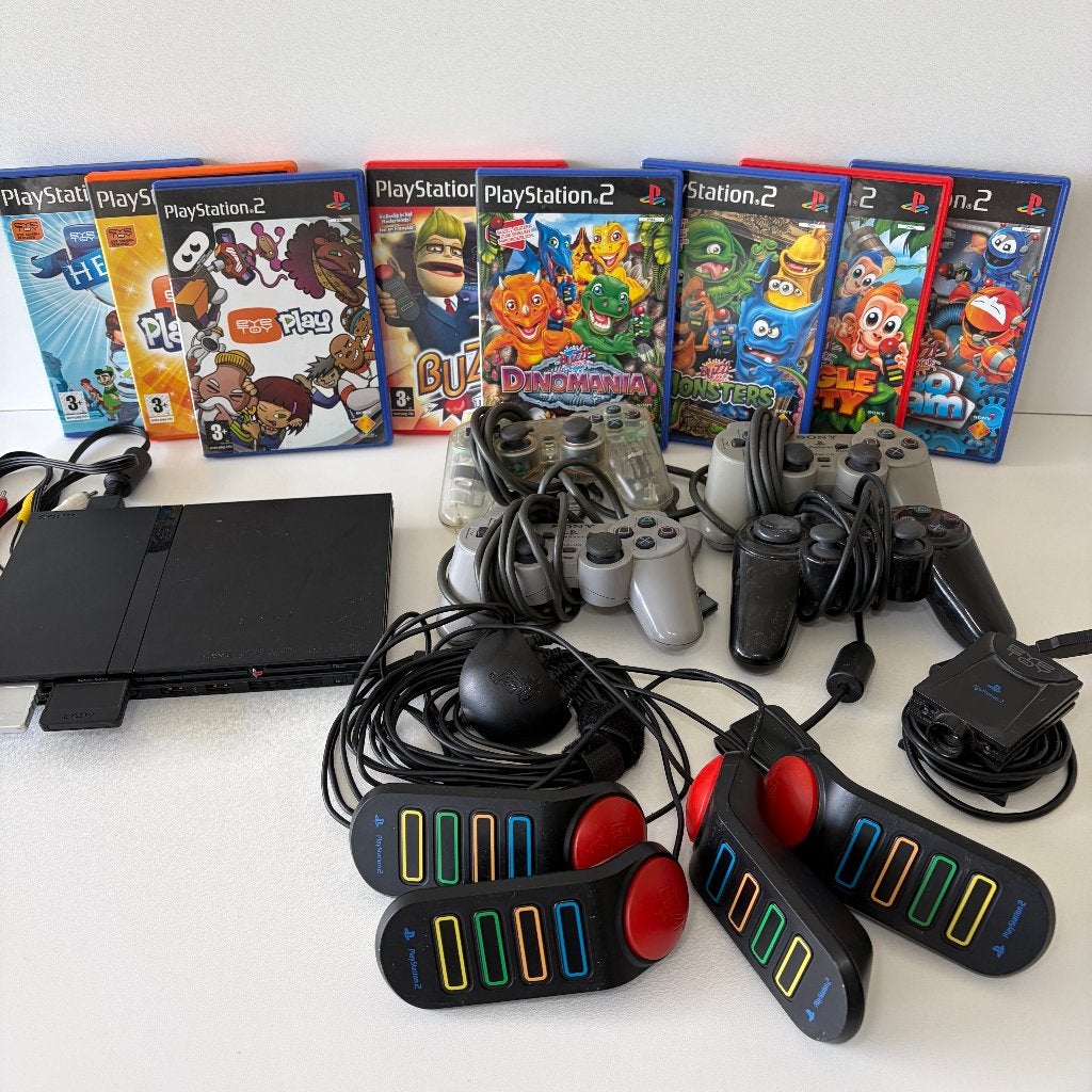 Sony PlayStation 2 : Buzz, EyeToy, 4 buzzers, controllers, Puzzel en Educatief, Gebruikt, Eén computer, Ophalen of Verzenden