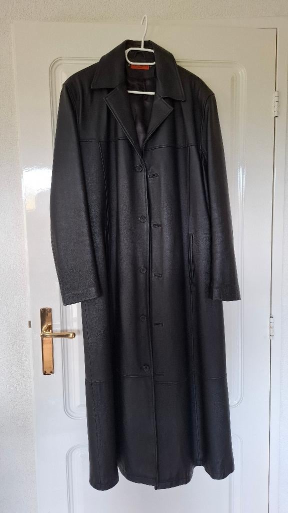 Leren overjas voor heren, Kleding | Heren, Ophalen, Maat 52/54 (L), Zwart, Zo goed als nieuw