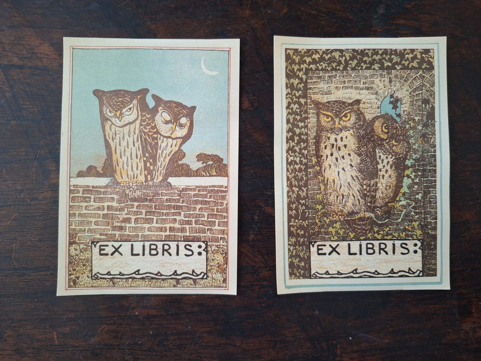 Art Deco Ex Libris Uilen Theo van  Hoytema, Ophalen of Verzenden, Gebruikt
