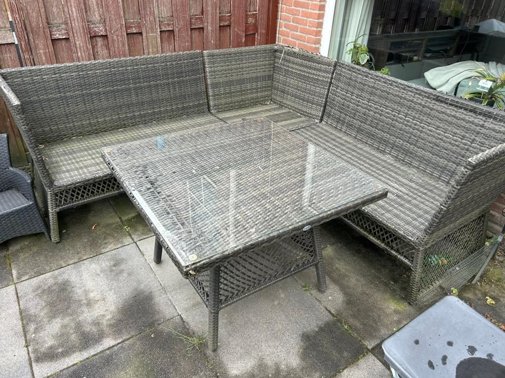 Gratis tuinset met kussens, Tuin en Terras, Ophalen, Zo goed als nieuw