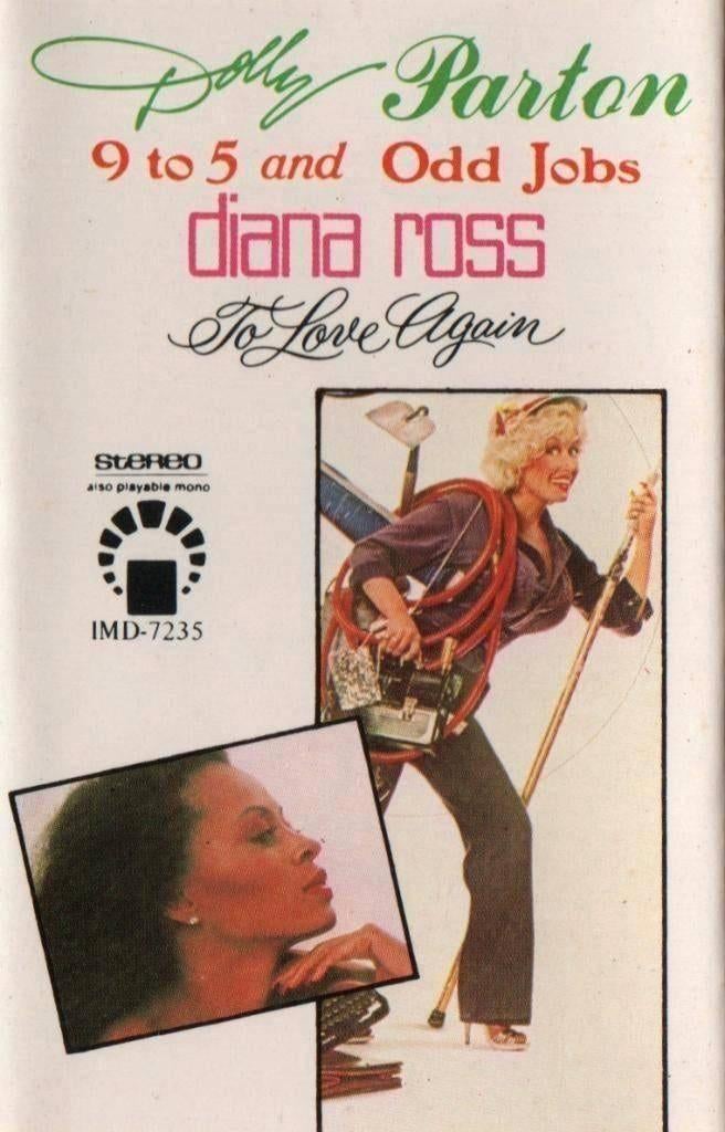 Cassettebandje Dolly Parton & Diana Ross: 9 To 5 + To Love.., Cd's en Dvd's, Cassettebandjes, Verzenden, Gebruikt, 1 bandje