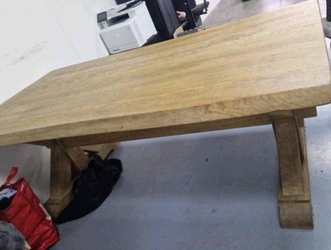 eikenhout eettafel, Ophalen, 100 tot 150 cm, Eikenhout, 200 cm of meer