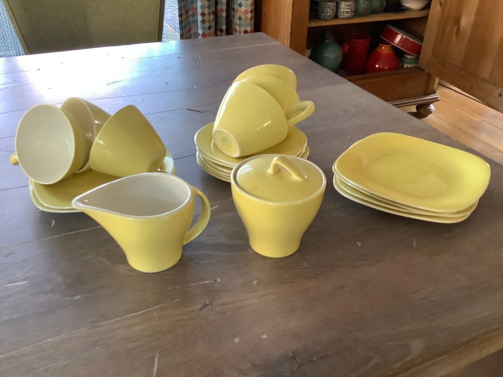 Vintage brocante Koffieservies Boch België Jaren '50  6 pers, Ophalen