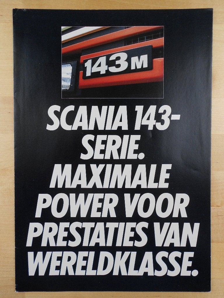 Scania 143 Brochure ca 1989 - Front & Torpedo T143 V8, Verzenden, Zo goed als nieuw, Overige merken, Scania