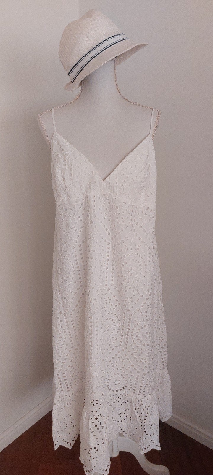 Maxi zomerjurk met spaghettibandjes, Kleding | Dames, Jurken, H&M, Wit, Maat 42/44 (L), Nieuw