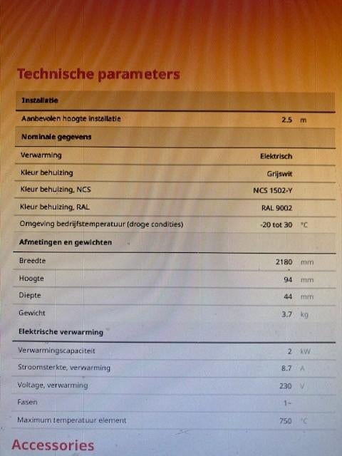 terras verwarming professioneel 2000w infrarood Frico zgst, Tuin en Terras, Terrasverwarmers, Gebruikt, Elektrisch, Wand, Ophalen