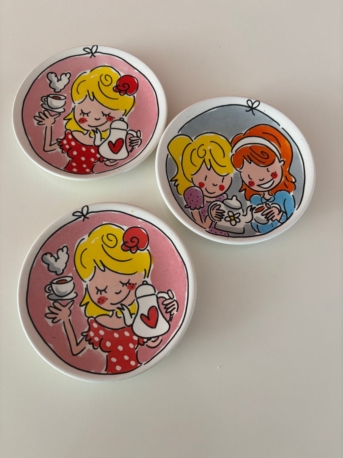 Blond Amsterdam gebaksbordjes en espresso kopjes, Ophalen, Gebruikt, Keramiek, Bord(en)