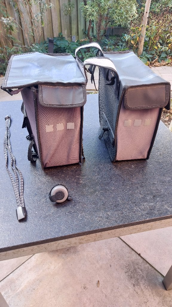 Willex Dubbele Bisonel shopper/fietstas, bel en snelbinders, Ophalen, Gebruikt, Willex dubbel