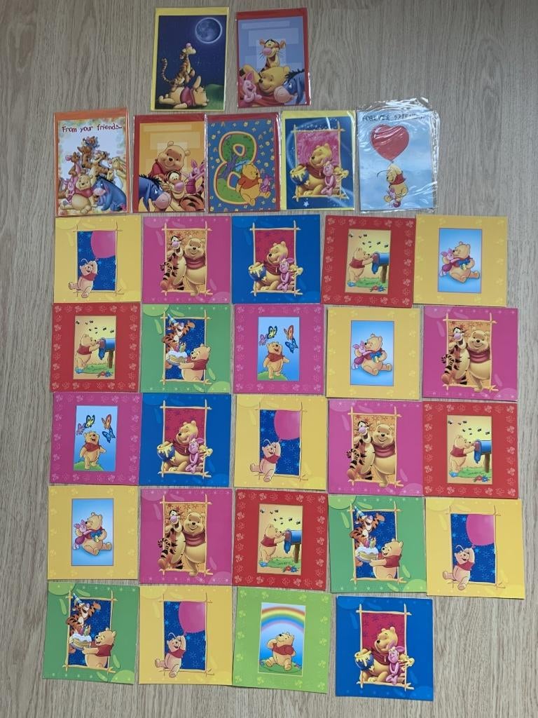 31 nieuwe Disney Winnie de Poeh ansichtkaarten, Ophalen, Winnie de Poeh of vrienden, Nieuw, Papier, Kaart of Schrift