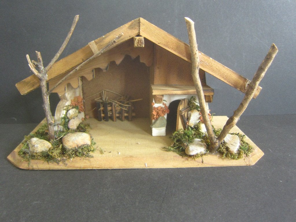 heel klein kerststalletje  houten raamhanger decoratie kerst, Ophalen of Verzenden, Zo goed als nieuw