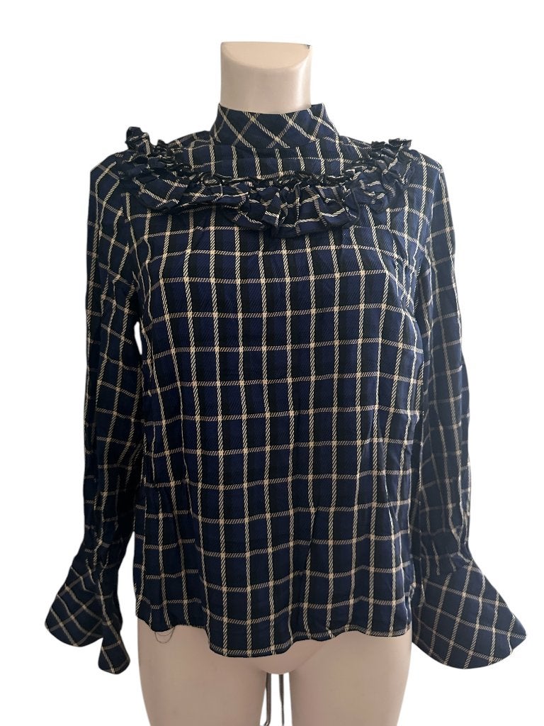 Ivy & Oak shirt lange mouw M, Blauw, Ophalen of Verzenden, Zo goed als nieuw, Onder de knie