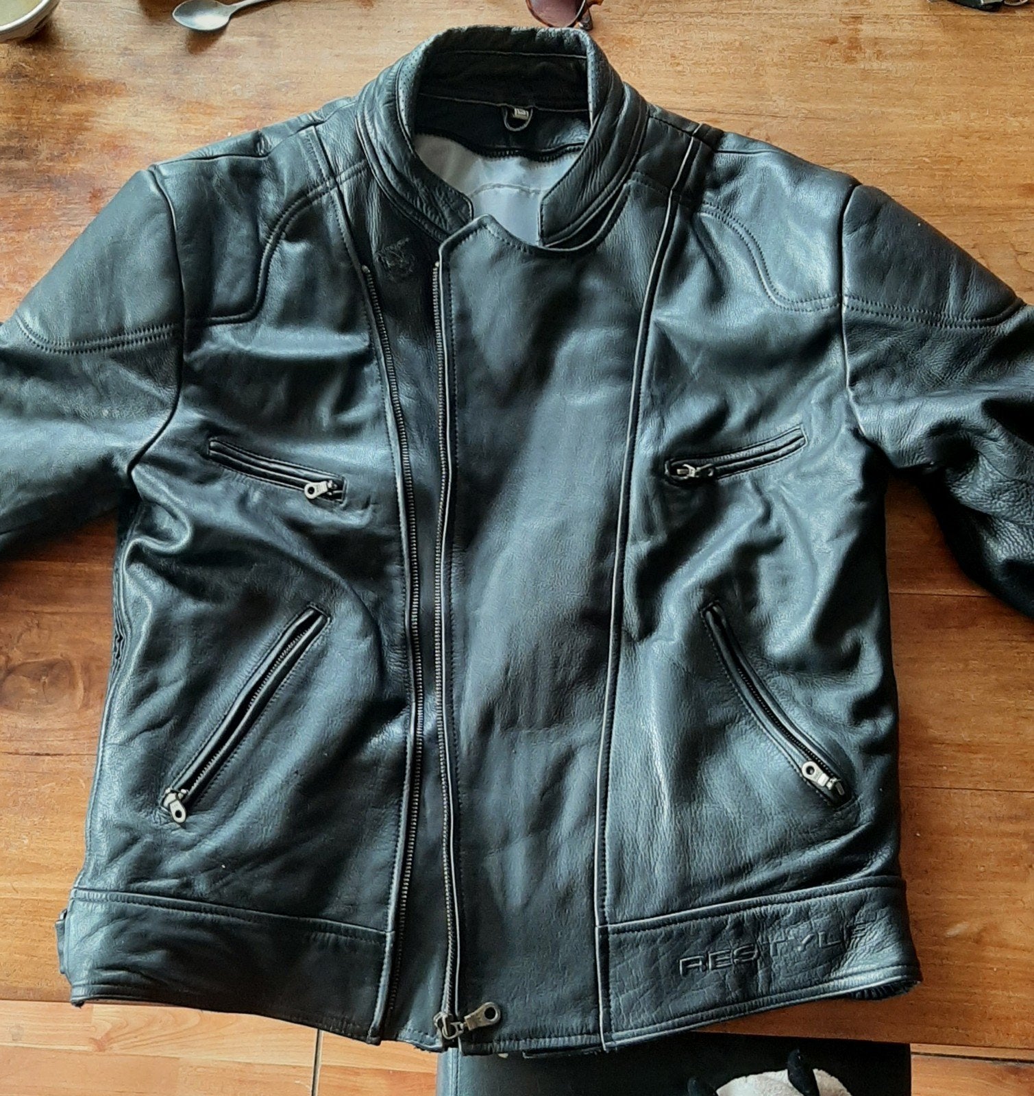 Heren motorjas van leer - ReStyle, maat 62, Jas | leer, Restyle, Tweedehands, Heren