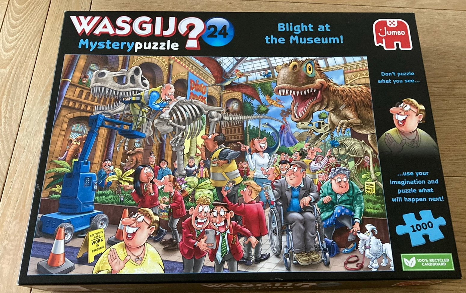 Wasgij? Mystery 24 Paniek in het museum 1000 stukjes, Ophalen of Verzenden, 500 t/m 1500 stukjes, Zo goed als nieuw
