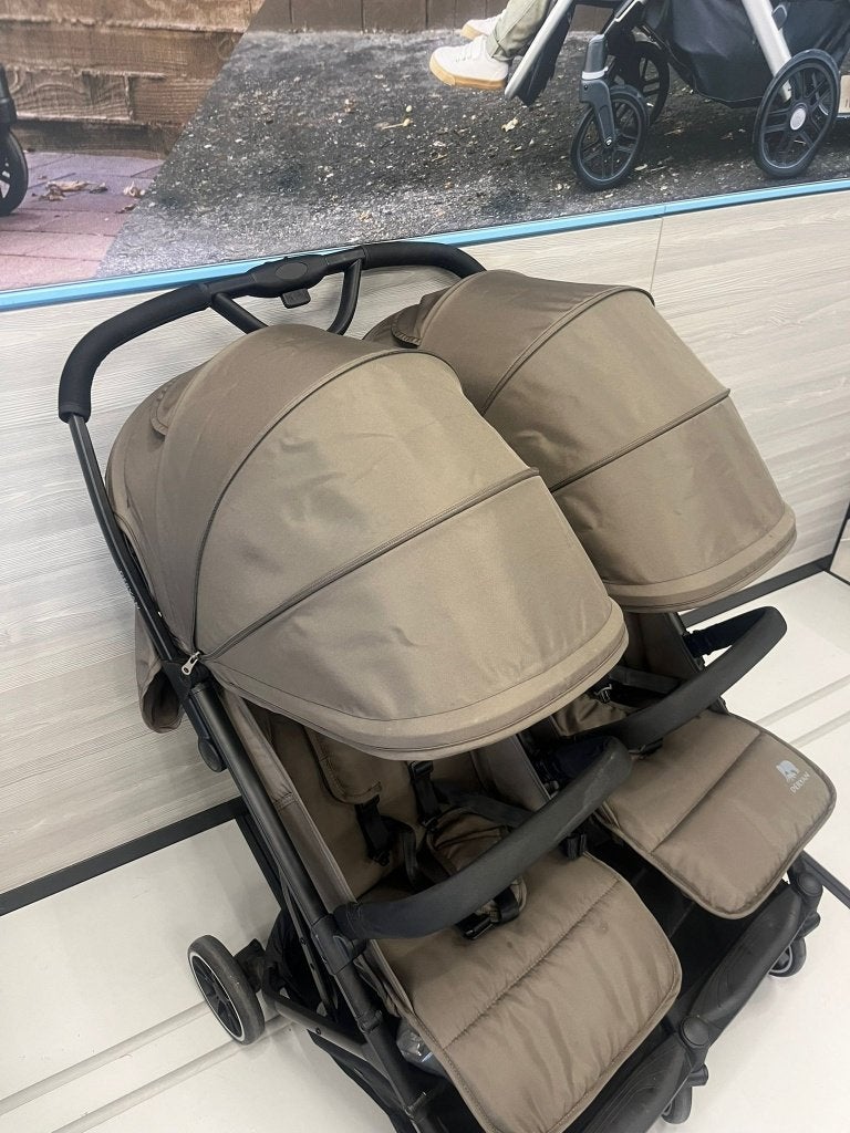 Deryan Rolo X2 Duo Buggy - 2 persoons lichtgewicht - Hazel, Ophalen of Verzenden, Zo goed als nieuw, Verstelbare rugleuning