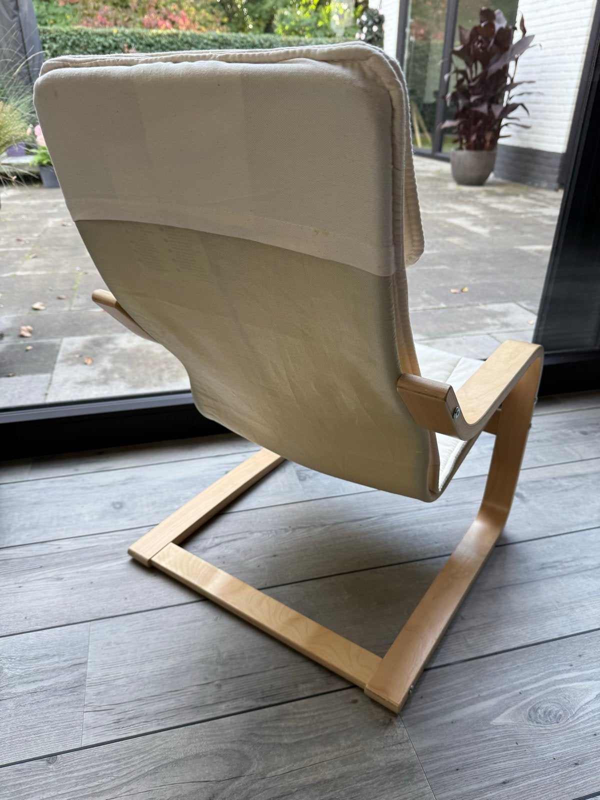 IKEA Poäng fauteuil met beige kussen, Ophalen, Overige kleuren, Zo goed als nieuw, Eén
