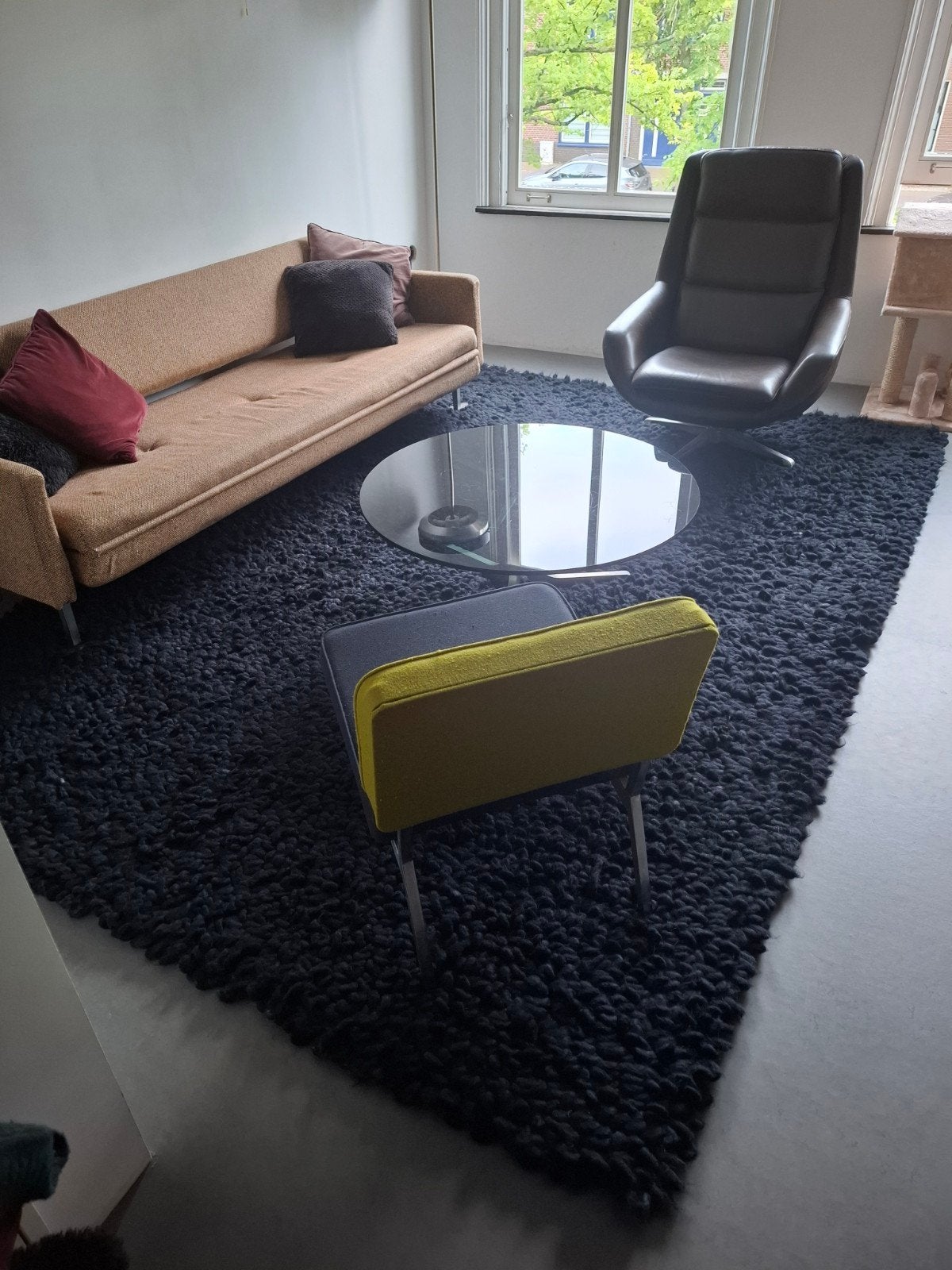 Zwart wollen vloerkleed van Dutch Carpets (200x300 cm), Ophalen, Gebruikt, Zwart, 200 cm of meer