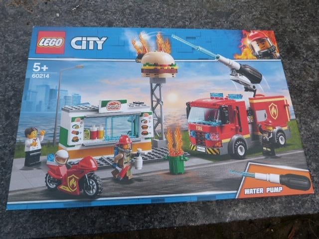 Lego 60214 NIEUW IN DOOS brandweer en hamburgertent, Ophalen of Verzenden, Nieuw, Complete set, Lego
