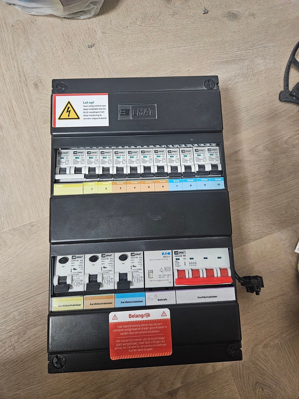 EMAT Groepenkast 3-fase, 10 groepen, 3 aardlekschakelaars, Ophalen, Zo goed als nieuw, Emat