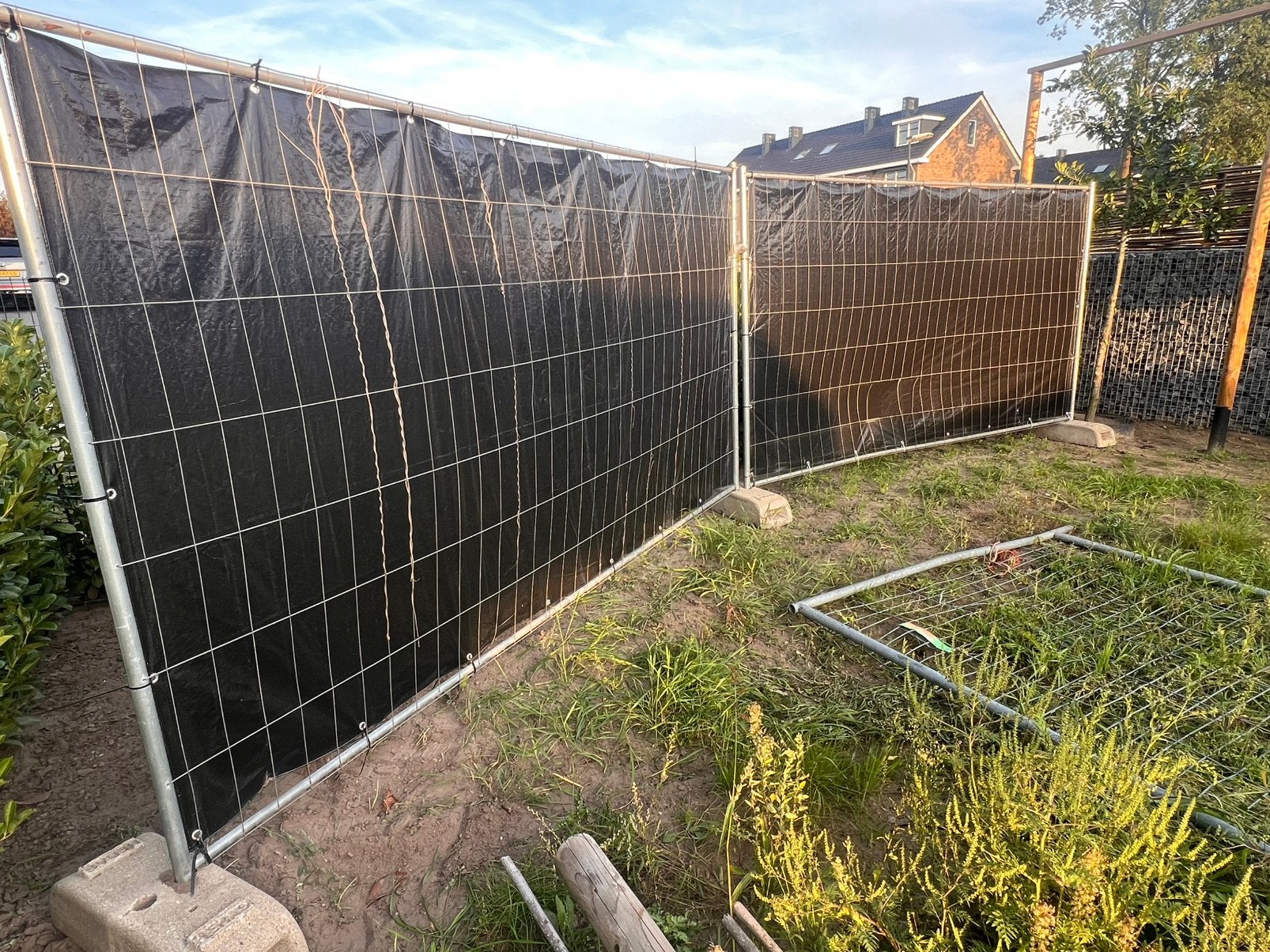 15 nette bouwhekken met beton voet, Tuin en Terras, Ophalen, Gebruikt, IJzer, Gaashekwerk