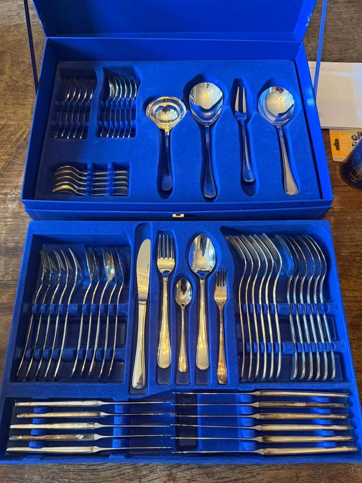 Cassette met 6 persoons gero 100 rondfilet bestek, 58-delig, Ophalen of Verzenden