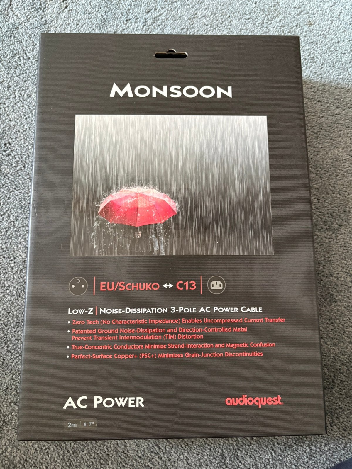 Audioquest Monsoon 2M C13, Audio, Tv en Foto, Audiokabels en Televisiekabels, Ophalen of Verzenden, Gebruikt, 2 tot 5 meter, Overige kabels