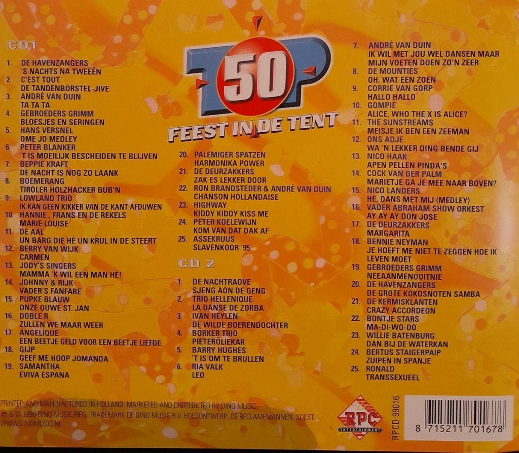 Various - Top 50 Feest In De Tent 2XCD, Zo goed als nieuw, Album, Verzenden, Pop
