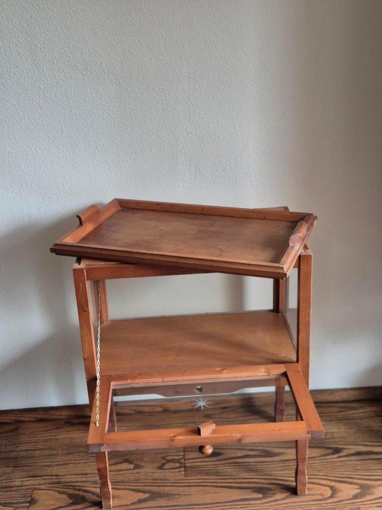 Vintage theekastje / vitrinekastje met dienblad, Ophalen