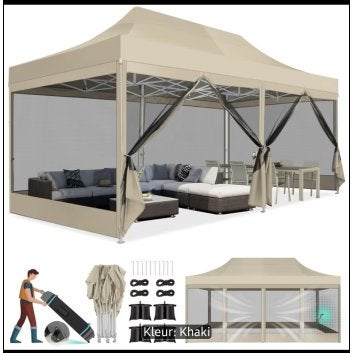easy-up tent 6x3meter, nieuw in doos, Ophalen, Opvouwbaar, Overige typen, Minder dan 4 meter