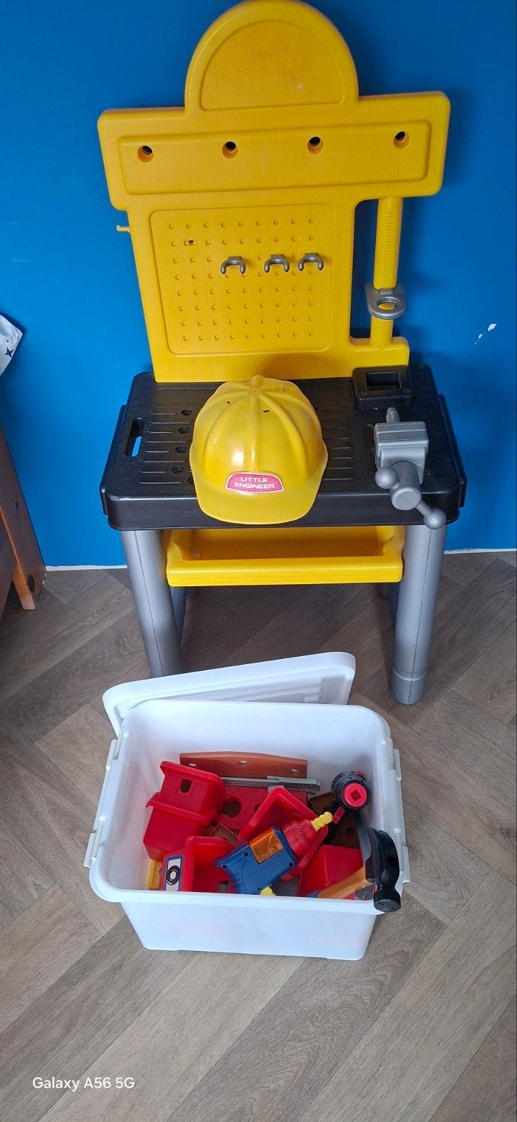 Kinder bouwtafel met accessoires en helm, Ophalen, Gebruikt, Jongen of Meisje