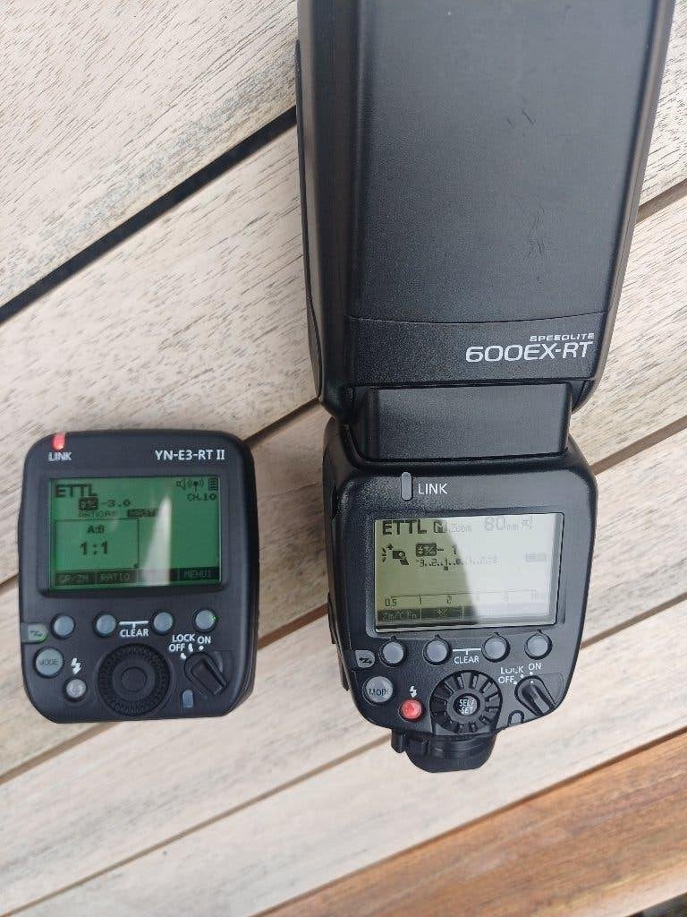 Canon Speedlite 600EX-RT + Yongnuo YN-E3-RT II, Audio, Tv en Foto, Fotografie | Flitsers, Ophalen, Canon, Canon, Externe flitser