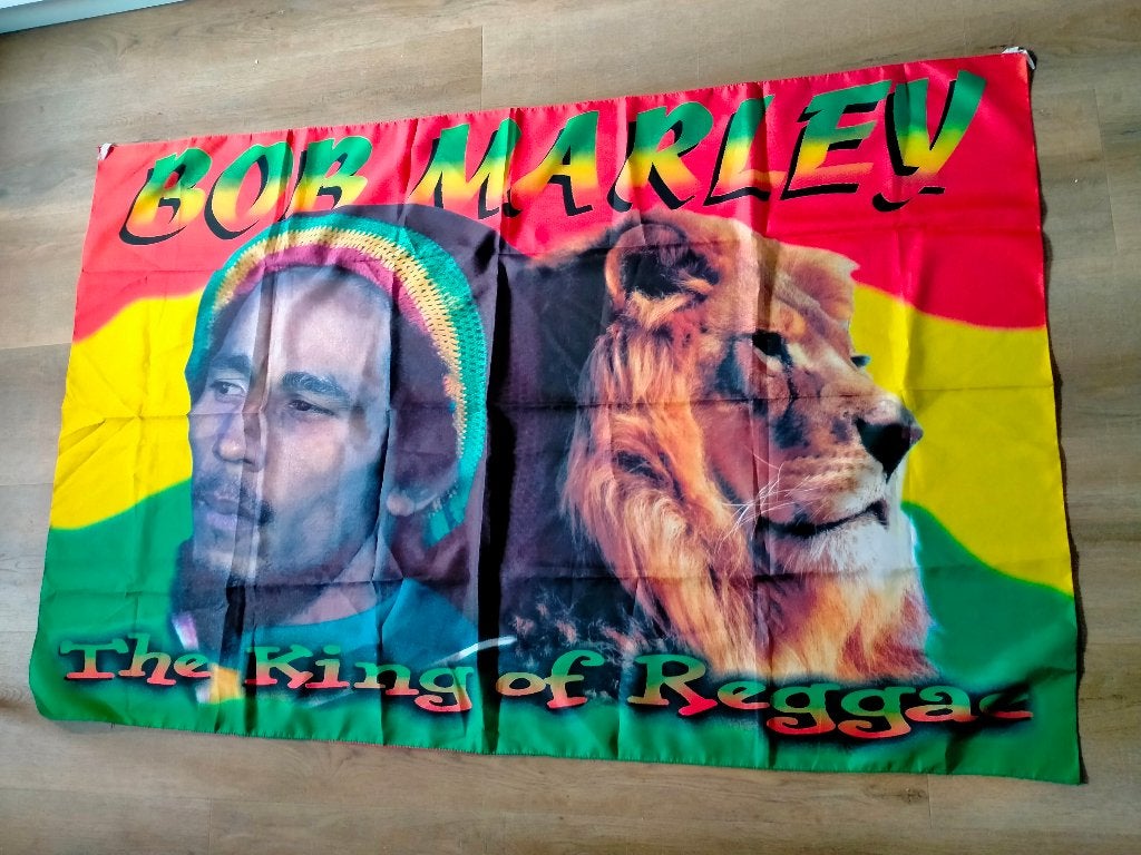 Bob Marley the King of Jamaica vintage reggae muziek vlag, Ophalen of Verzenden, Gebruikt, Boek, Tijdschrift of Artikel