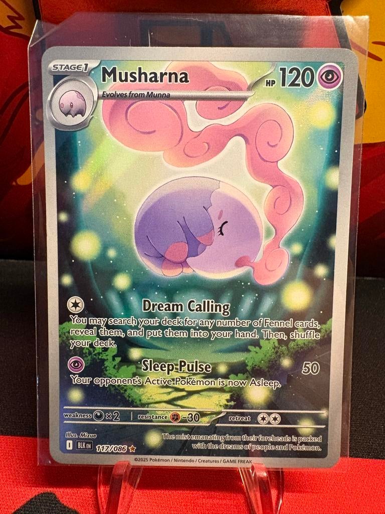 Musharna Pokémon Kaart - Zeldzaam en in Topconditie!, Ophalen of Verzenden, Zo goed als nieuw, Losse kaart