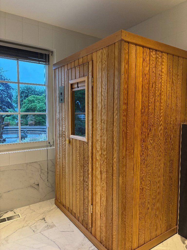 Cerdic infrarood sauna 2-persoons, Sport en Fitness, Sauna, Ophalen, Gebruikt, Infrarood, Complete sauna