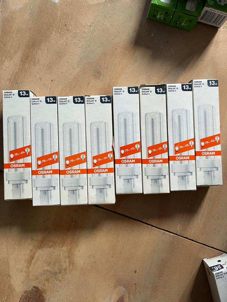OSRAM DULUX D G24d-1 13W spaarlampen (7 stuks), Ophalen of Verzenden, Zo goed als nieuw