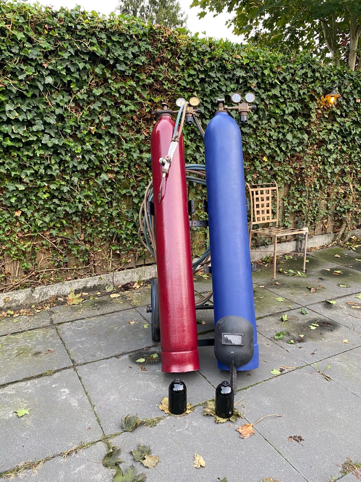 Vol Autogeenlaskar Snijbrander Acetyleen laskar 50 & 40 L, Ophalen of Verzenden, Zo goed als nieuw